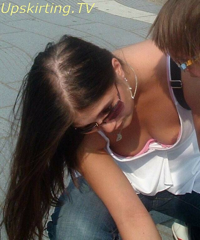 Sexy voyeur downblouse nipple full size
