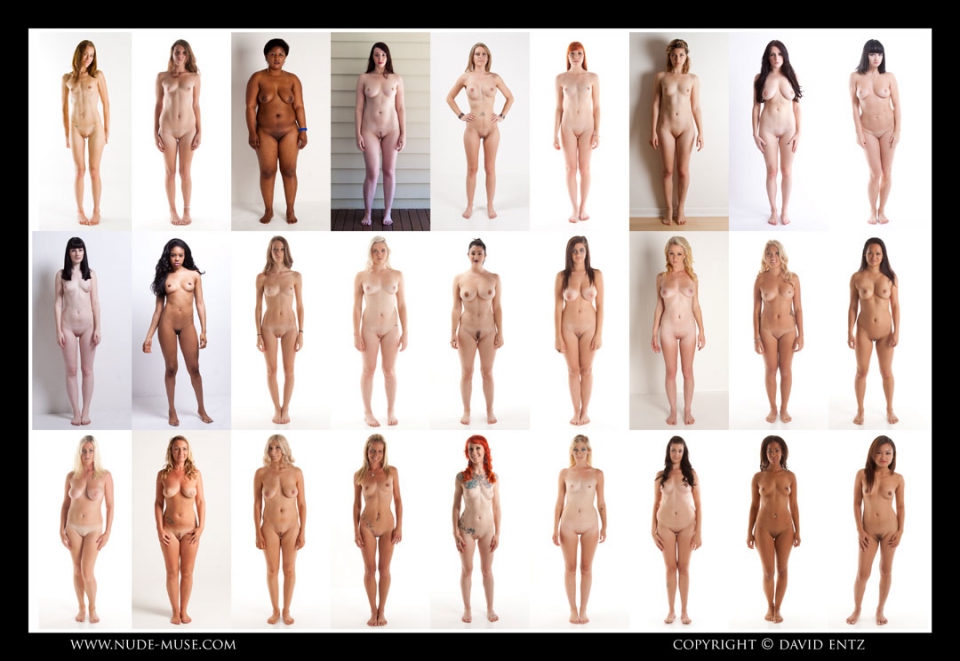 Nude women standing together full size