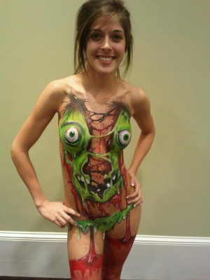 Zombie girl body paint 720X960 jpeg
