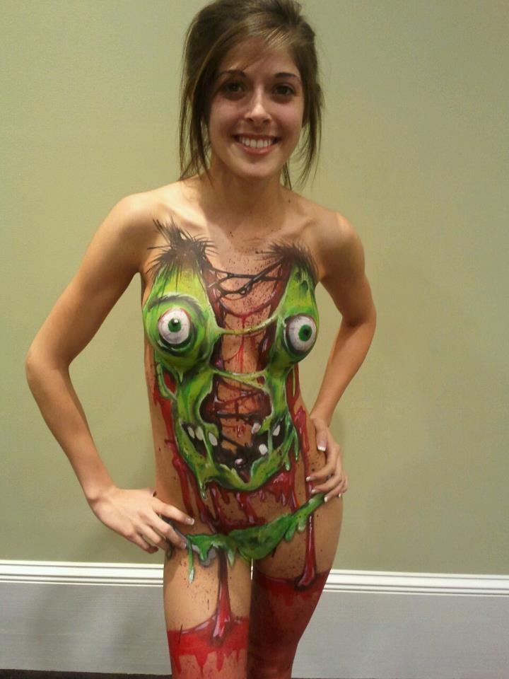 Zombie girl body paint full size