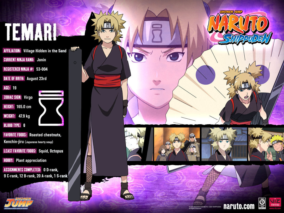 Naruto shippuden temari character full size