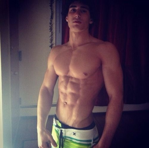 Muscle teen boy selfie full size