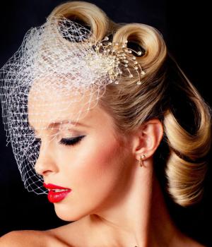 Vintage wedding hairstyles with birdcage veil 876X1024 jpeg