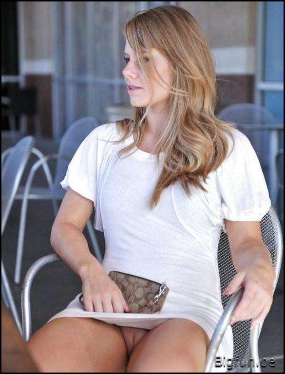 Upskirt pussy slips in public full size