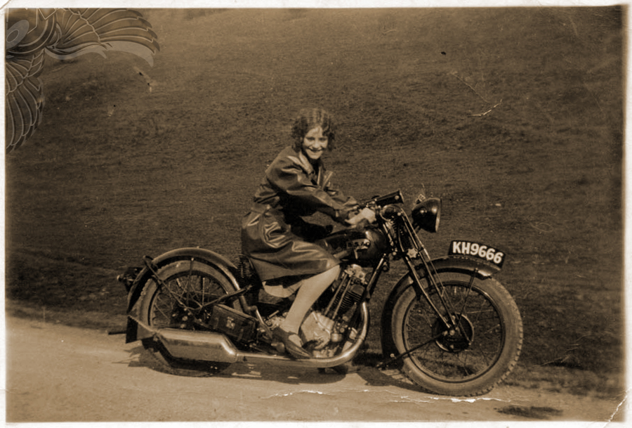 Vintage motorcycle photos with women full size