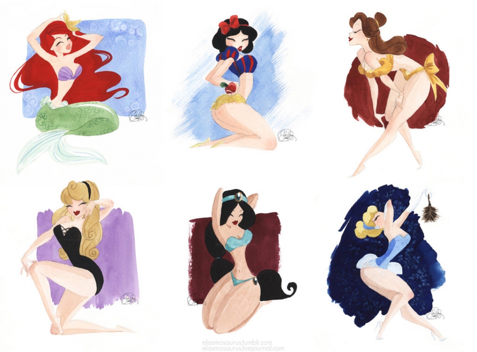 Disney princesses as pin up girls full size
