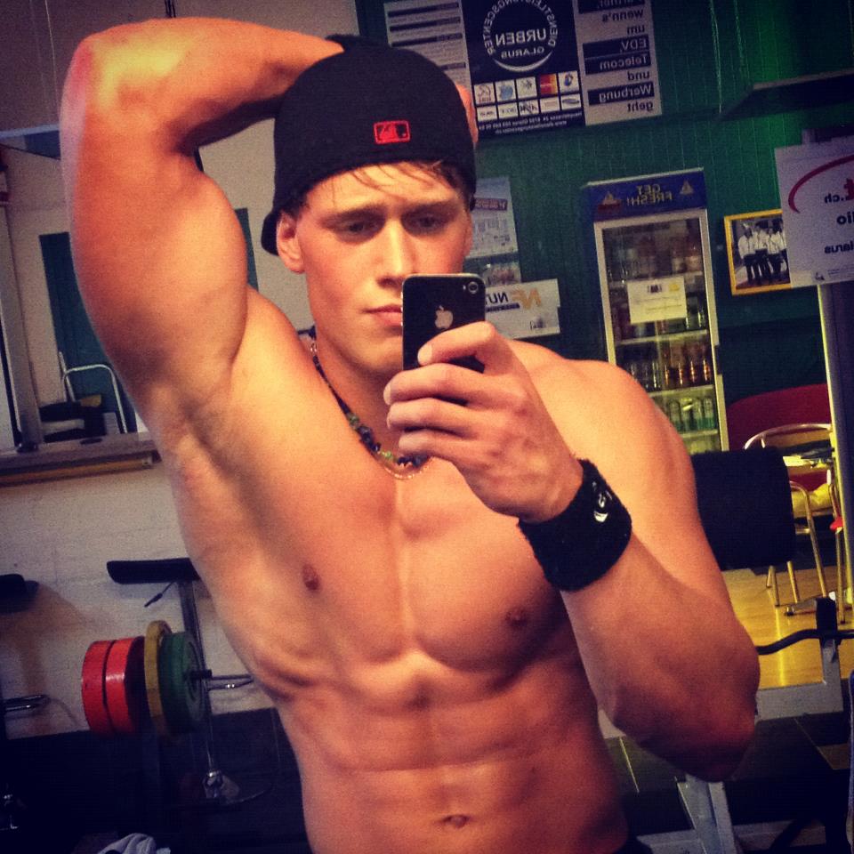 Teen boys showing off muscles full size
