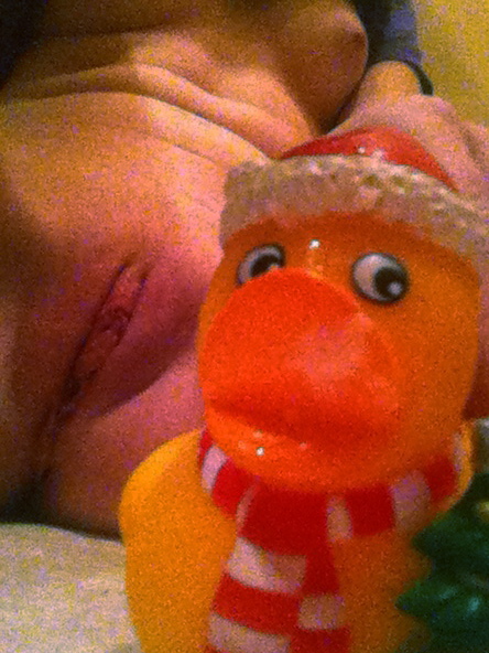 Rubber duck in my pussy full size