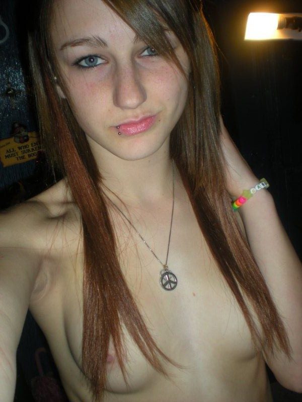 Cute emo teen girl selfie full size