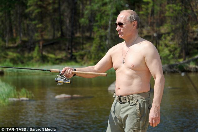 Russian president vladimir putin fishing full size