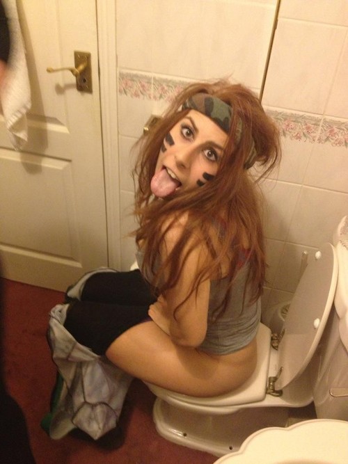 Girl pooping on toilet full size