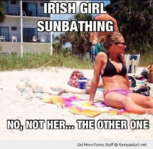 Funny irish girl sunbathing full size