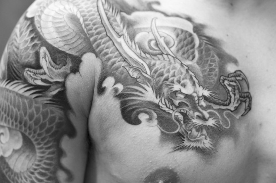 Japanese dragon sleeve tattoo designs full size