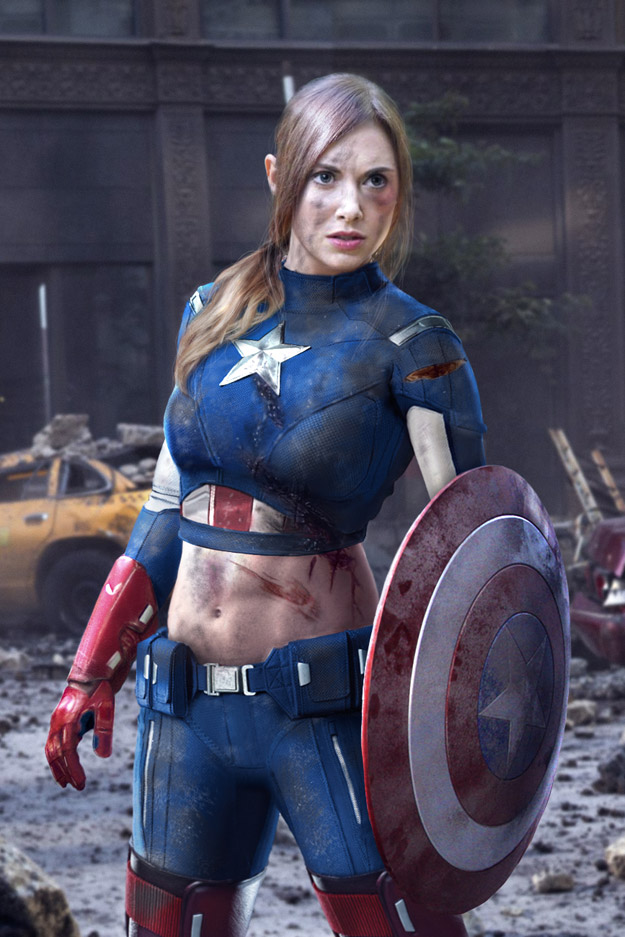 Female captain america full size