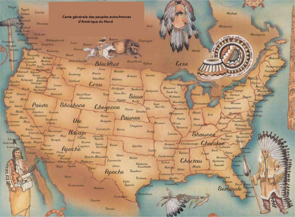 Native american indian tribes map full size
