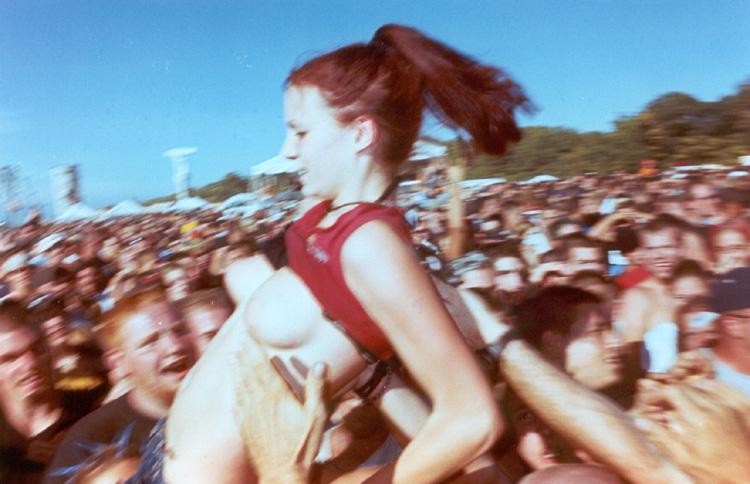 Nude girl crowd surfing naked full size