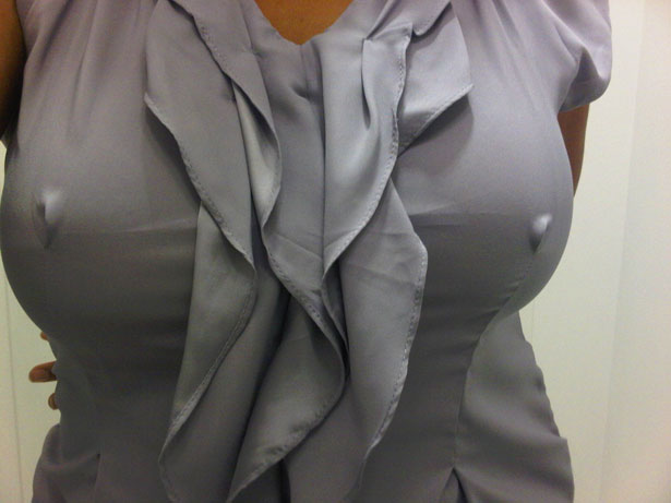 Cold hard nipples through shirt full size