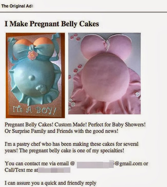 Pregnant belly cake full size