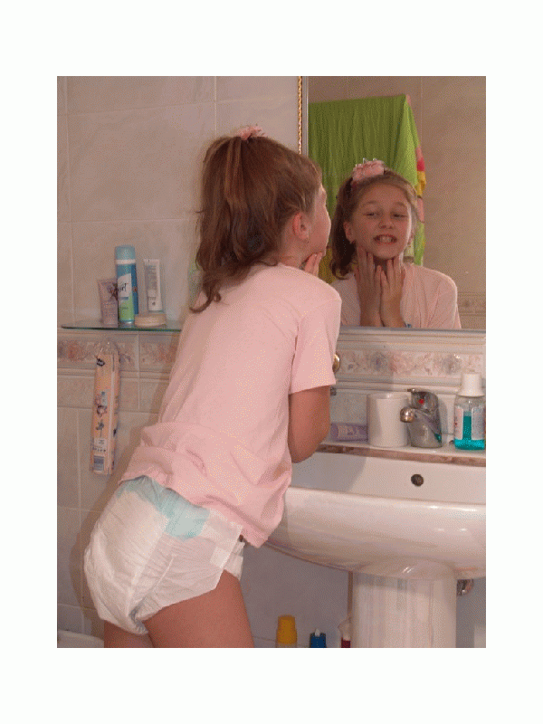 Young teen girls wearing diapers full size