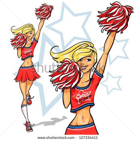 Cartoon girl cheerleader full size