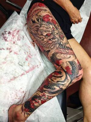 Full leg dragon tattoo 500X667 jpeg