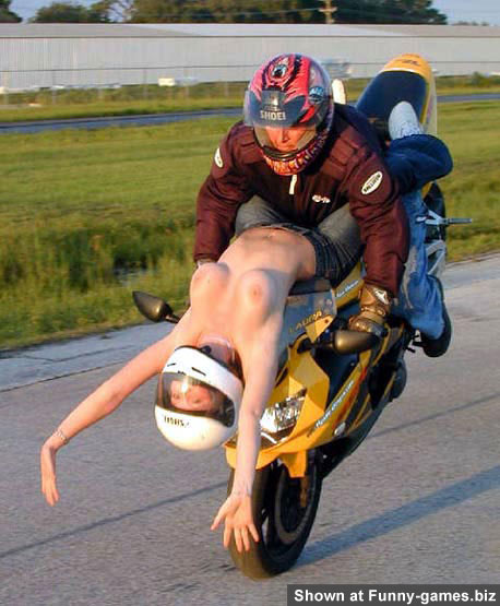 Hot sexy naked girl on dirt bike full size