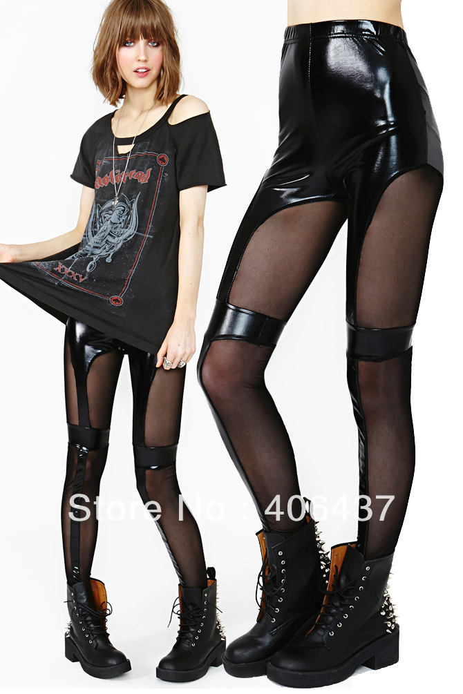 Black women in see through legging full size