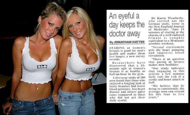 Women staring at breast goods full size