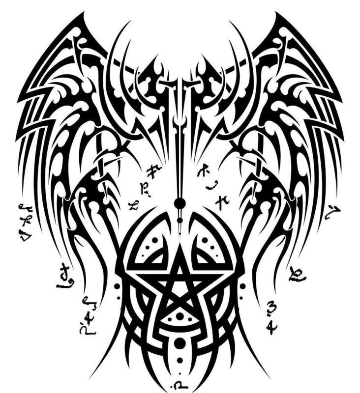 Tribal wings tattoo designs full size