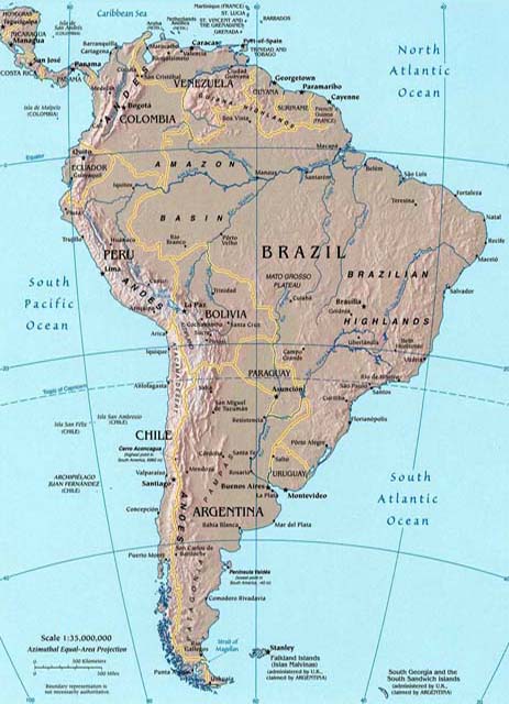 South america map full size