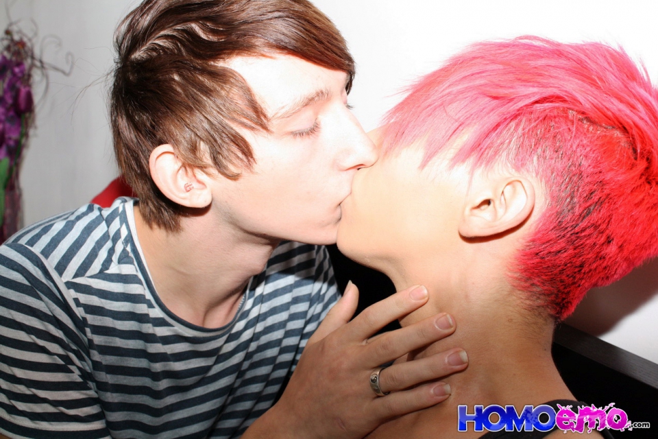 Sissy emo boys kissing full size
