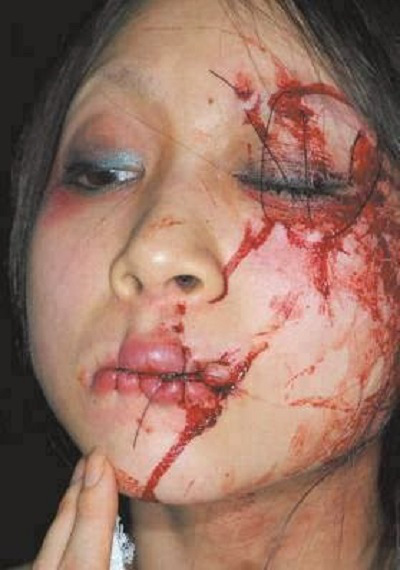 Girl with mouth sewn shut full size