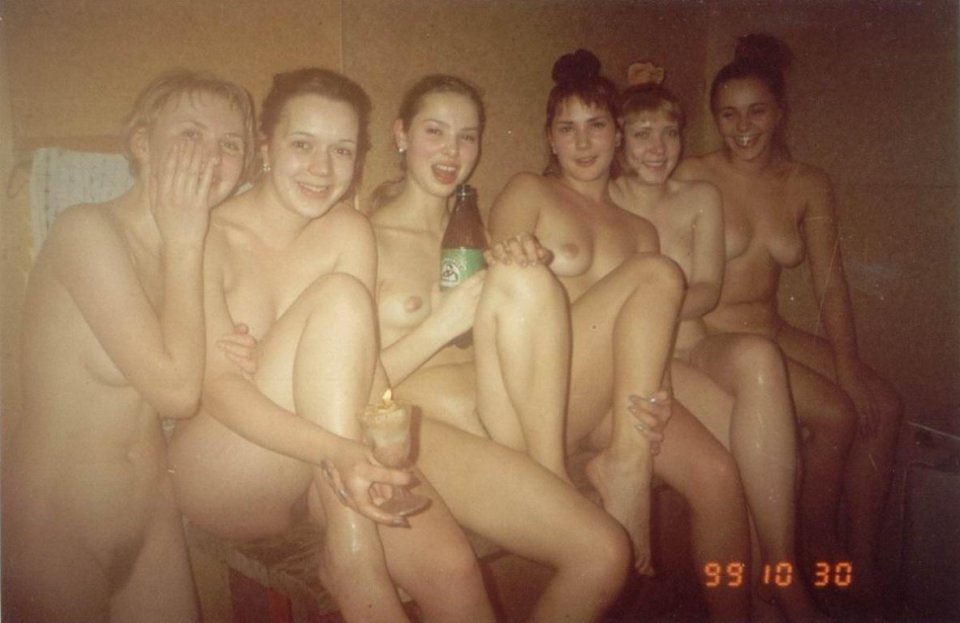 Group nude girls sauna naked full size