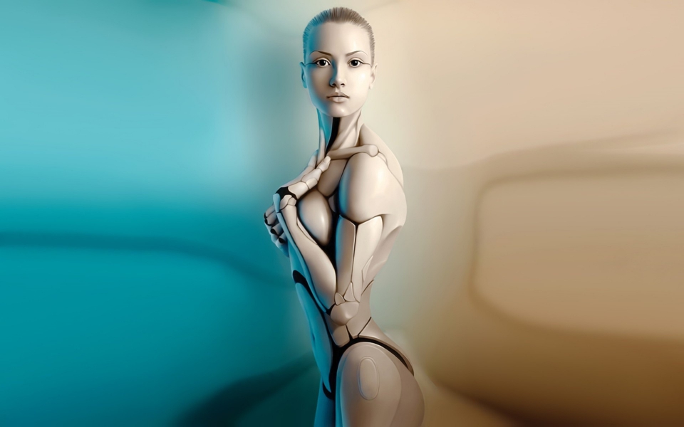 Girl robot woman full size