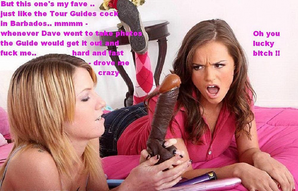 White girl black dildo full size