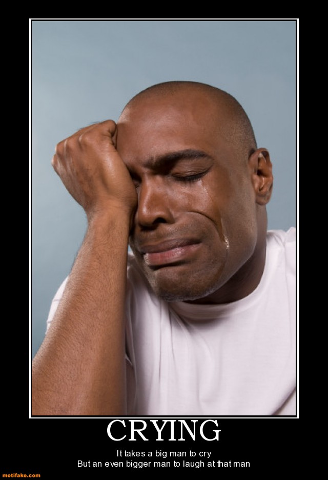 Bald man crying full size