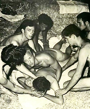 Vintage gay interracial group sex 412X500 jpeg