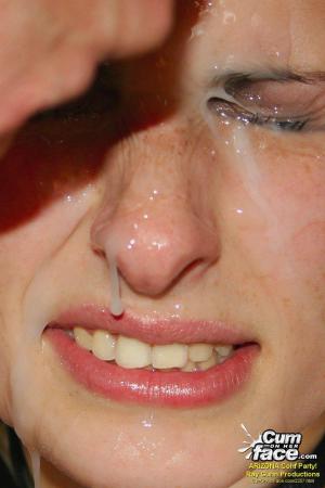 Girl with cum on her face in public 768X1152 jpeg