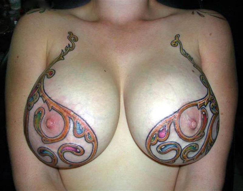 Women breast tattoo designs full size