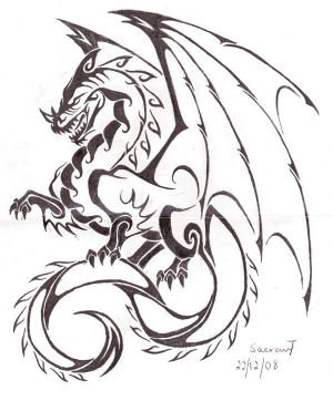 Dragon tattoo outline 600X724 jpeg