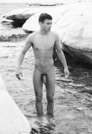 Gay vintage boy skinny dipping 960X1407 jpeg