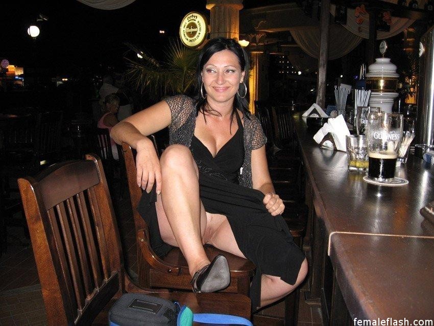 Girls flashing pussy at bar full size