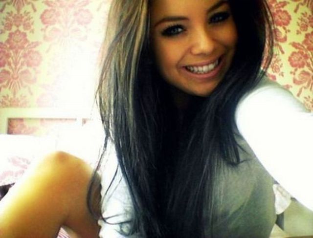 Pretty girl with brown hair full size