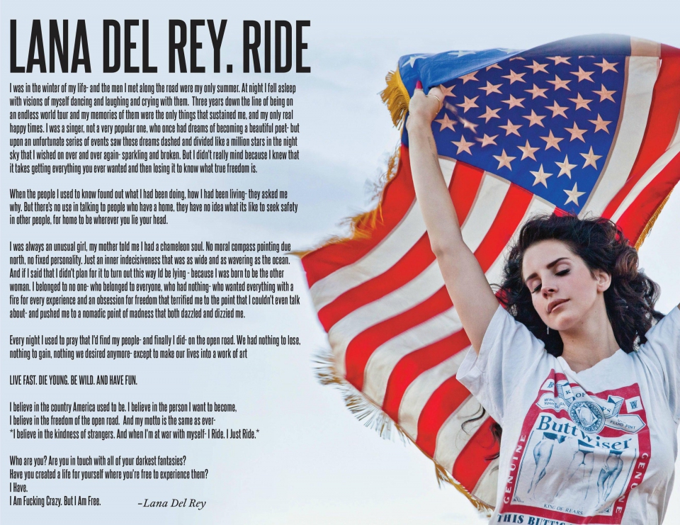 Lana del rey ride full size