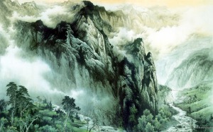 Painting chinese mountains art 960X600 jpeg