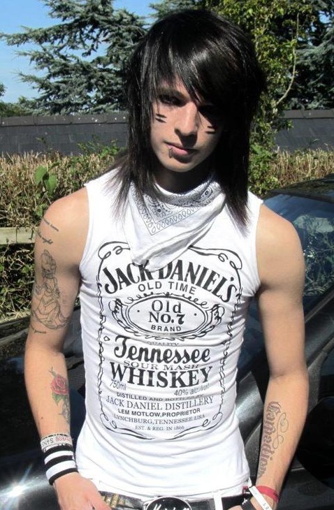 Black emo guys with long hair full size