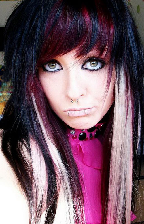 Teenage girls emo hairstyles for long hair full size