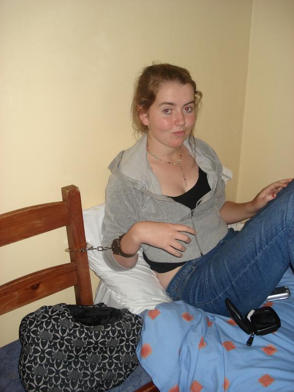 Girl handcuffed bed full size
