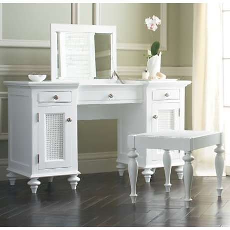 White bedroom vanity table full size