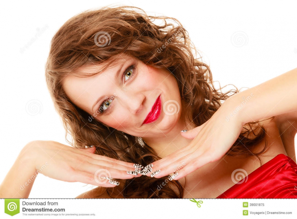 Teen girl with curly red hair full size